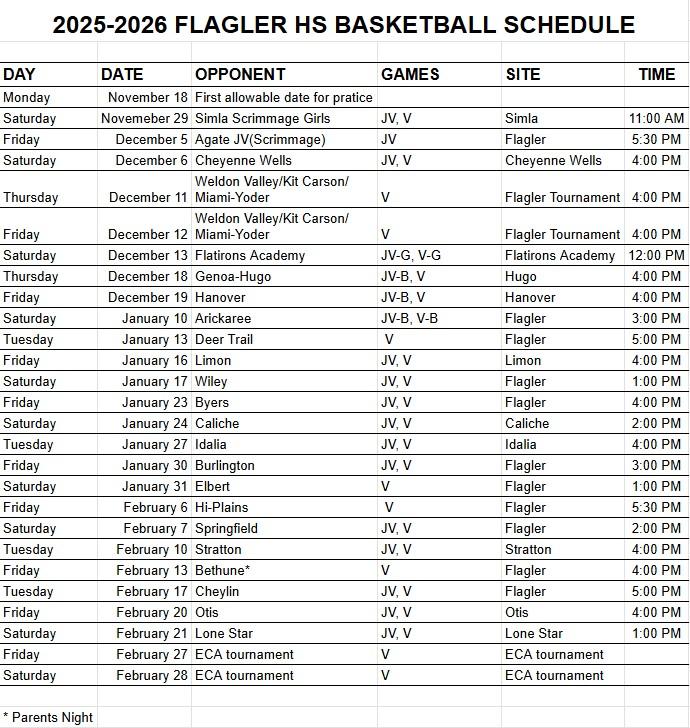 White flyer with black lettering