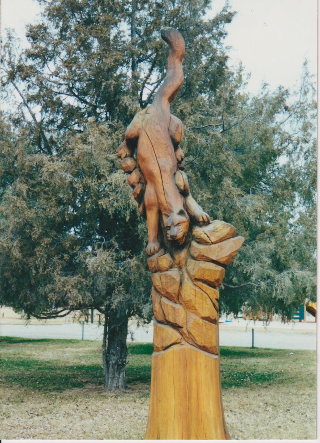 Carved Tree of a panther