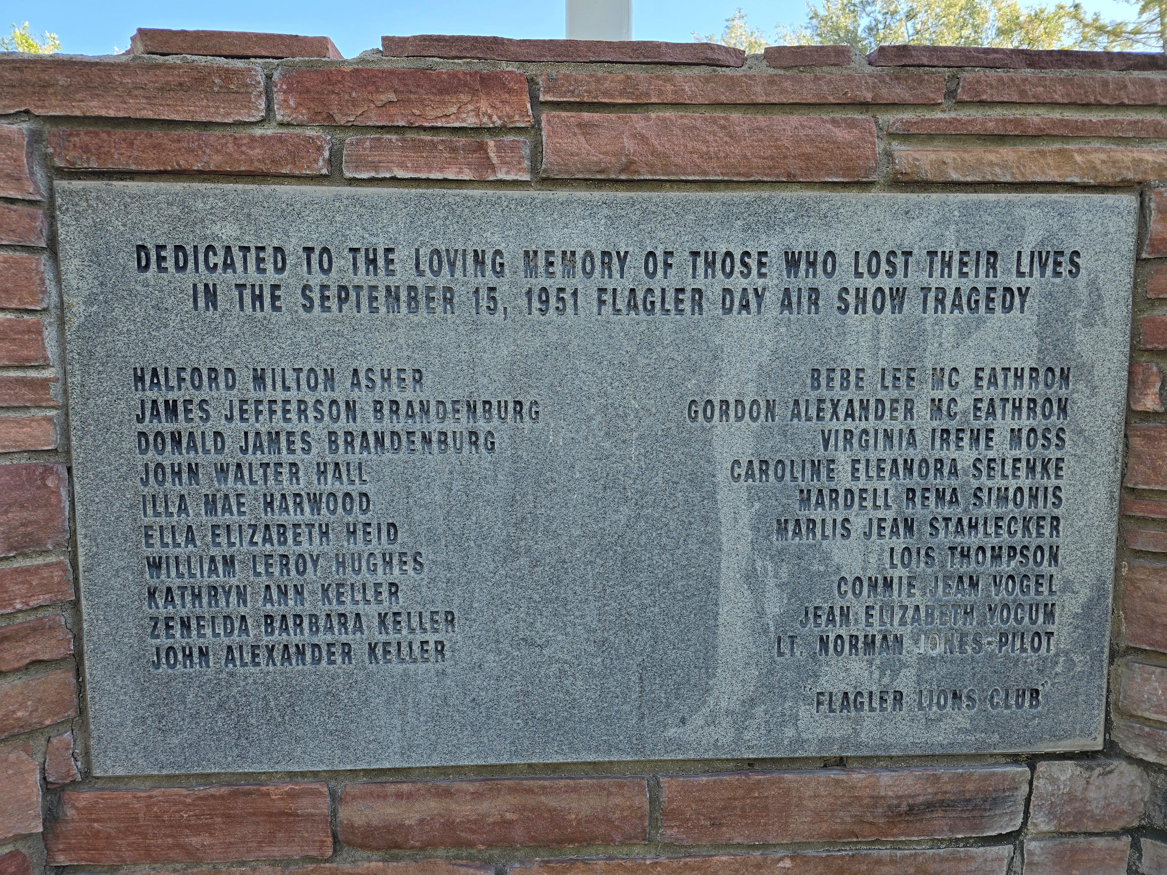 Stone plaque with black lettering