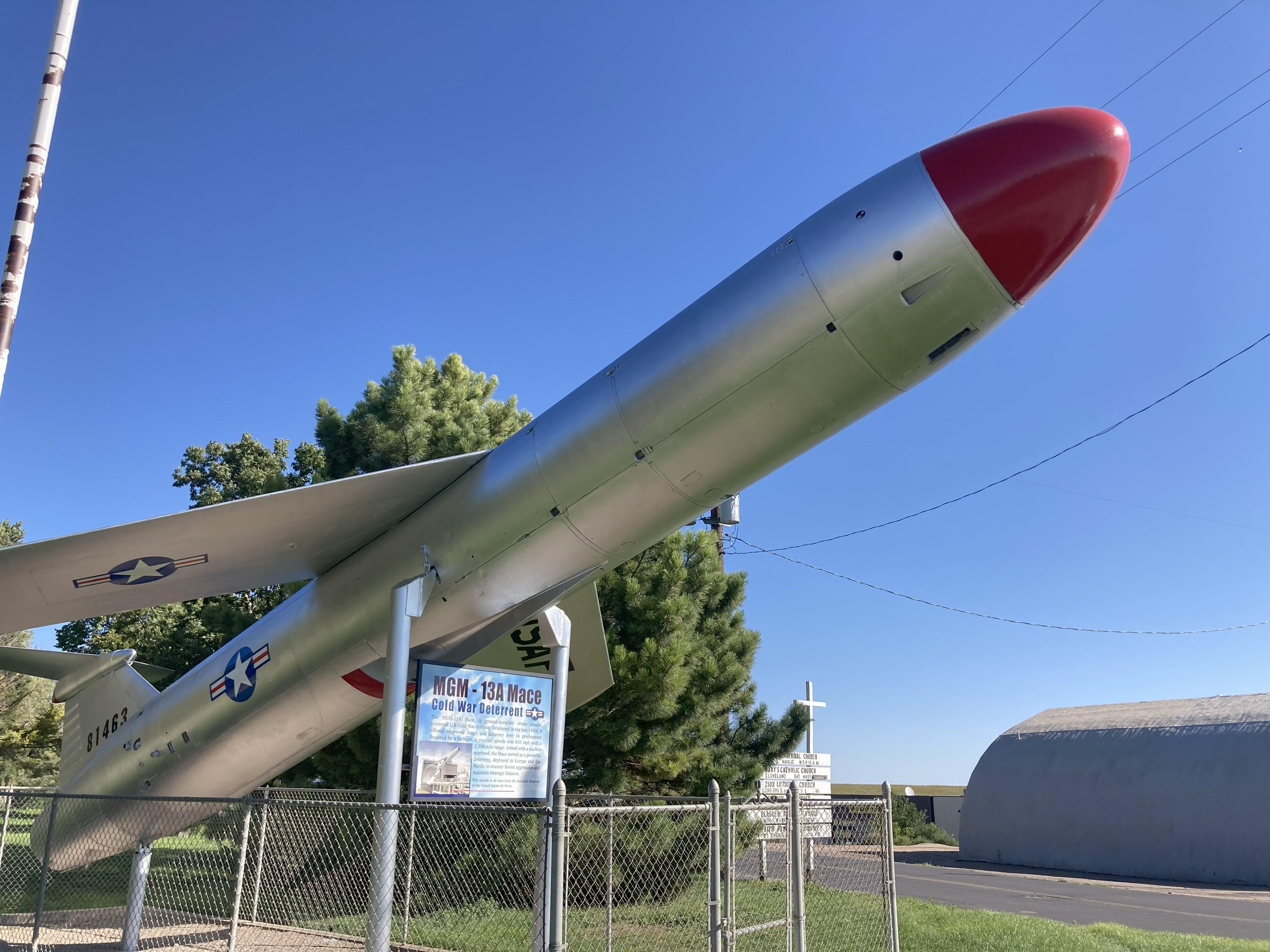 Silver Missile, Red tip, white star emblem in circled in blue with red stripes 